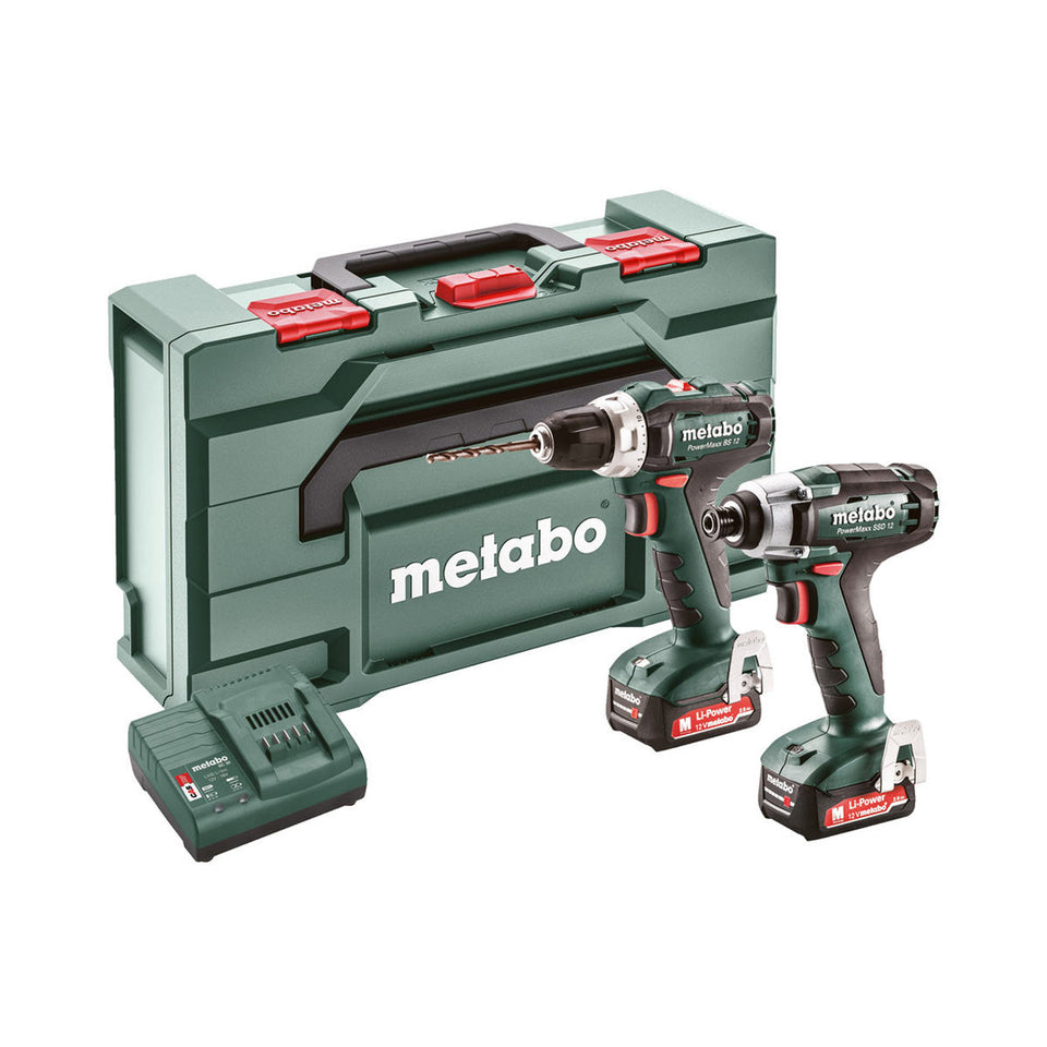 Metabo 685166000 12V Akku-Combo-Set mit 2x 2 Ah Akkus, Ladegerät und Koffer