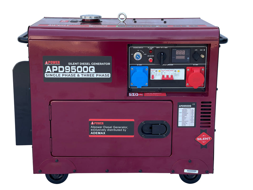 Ai Power 8 kVA Diesel mit GRATIS ATS-Box & Wartungsset APD9500Q ADEMAX Edition 230&400V Stromaggregat