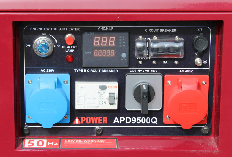 Ai Power 8 kVA Diesel mit GRATIS ATS-Box & Wartungsset APD9500Q ADEMAX Edition 230&400V Stromaggregat