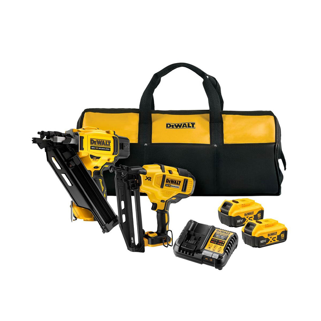 DeWalt DCK246P2-QW 18V Doppelpack Eletrowerkzeugset mit 2x 5Ah Akkus, Ladegerät und Tasche