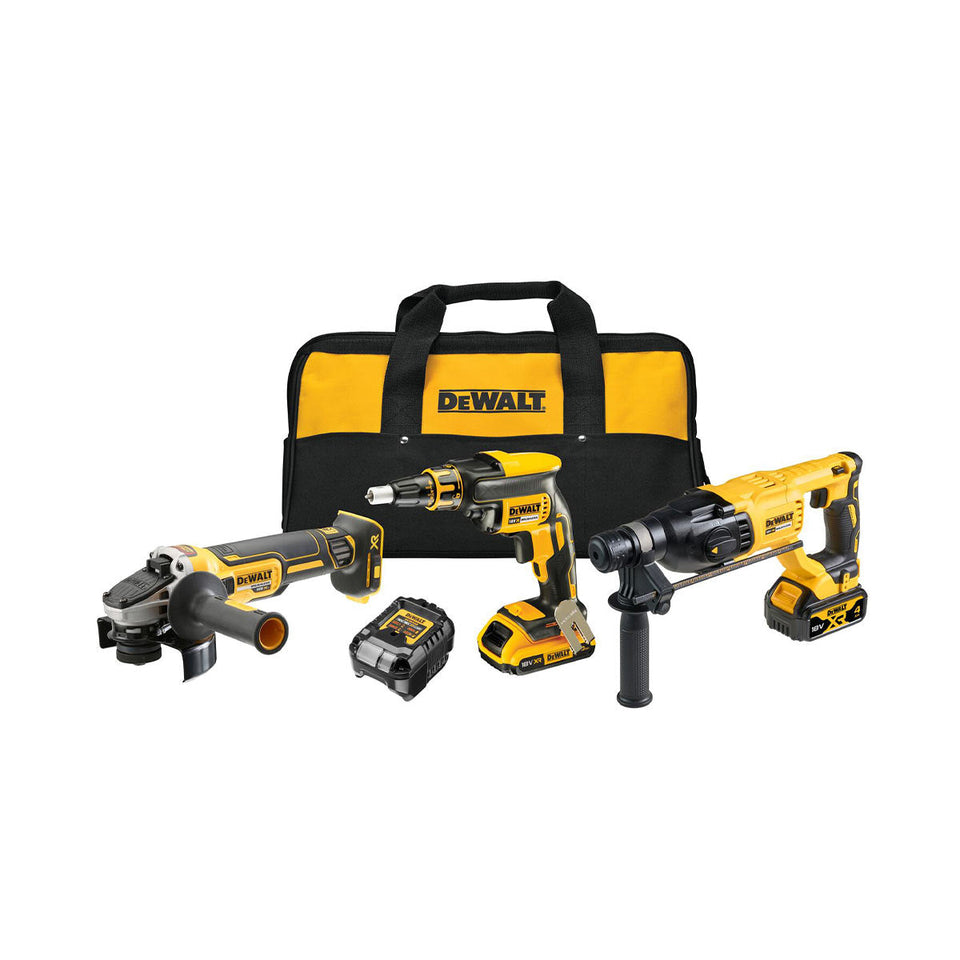 DeWalt DCK308DM-QW 18V Akku-Kombopack (3-tlg.) 1 x 4Ah, 1 x 2Ah Akkus und Ladegerät in Tasche