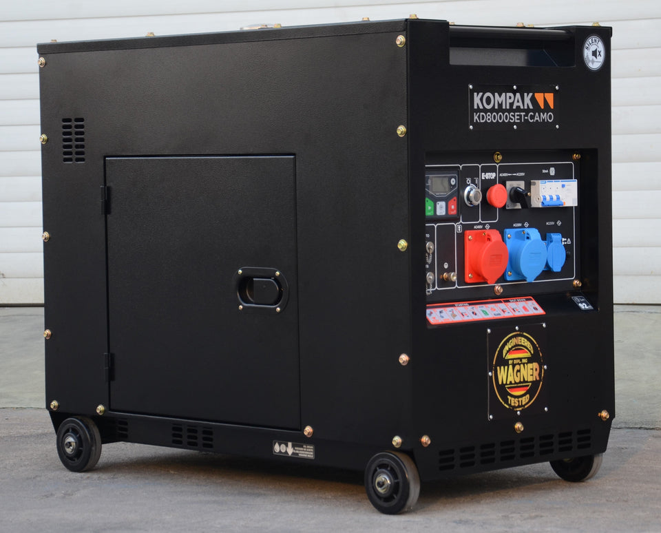 8kVA Diesel KD8000SET-CAMO-B Stromerzeuger Stromaggregat 25 L Tank