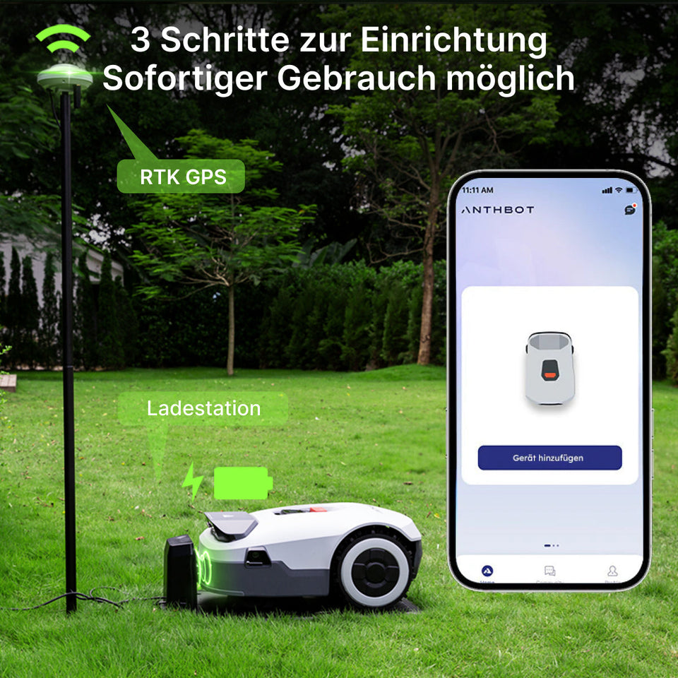 ANTHBOT Genie: Intelligenter KI-Rasenmäherroboter – ohne Kabel