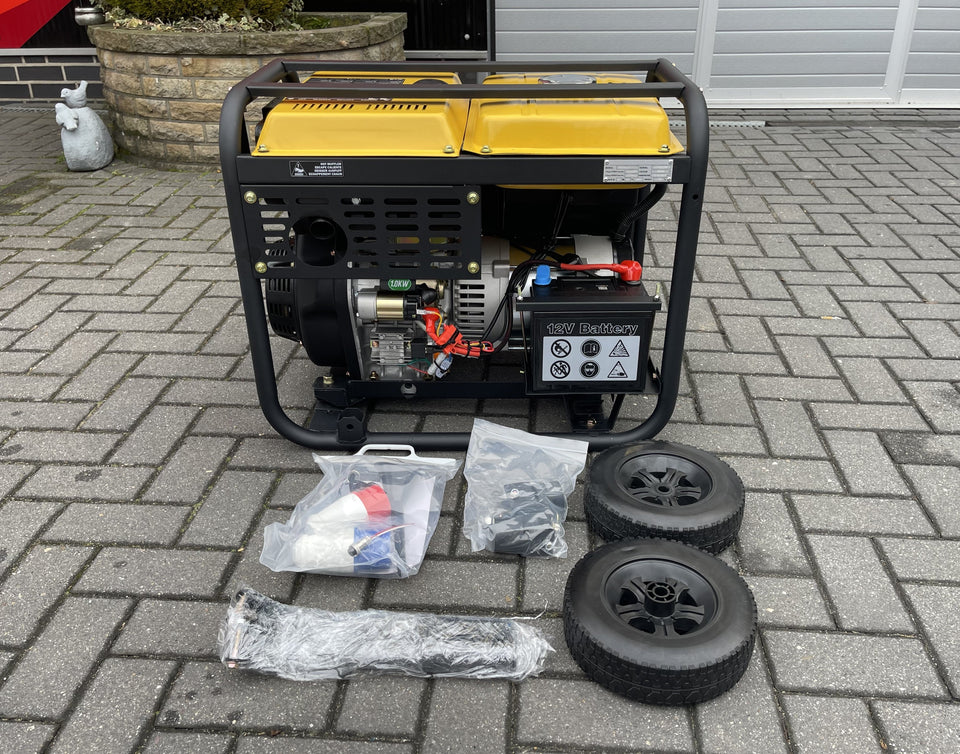 PRO-KOMPAK Full Power 8kVA Diesel Stromaggregat K8000LE-T 230 & 400 V mit Räderset