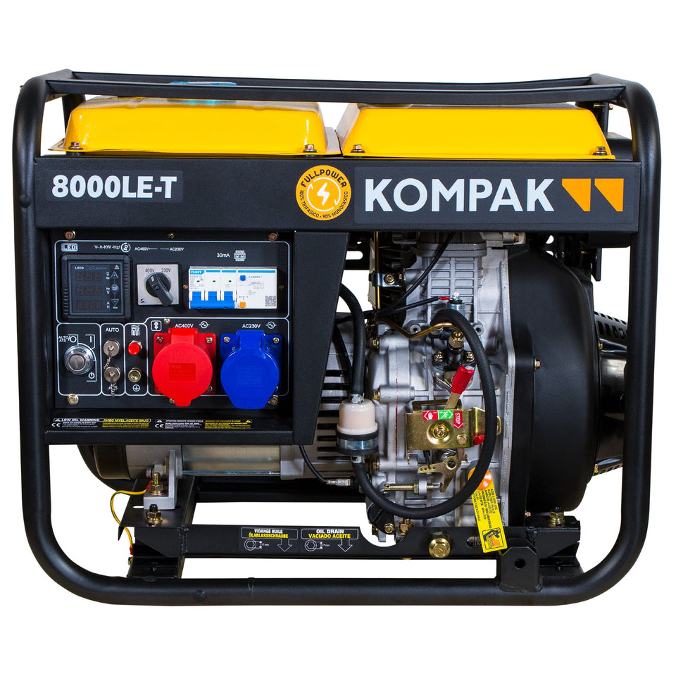 PRO-KOMPAK Full Power 8kVA Diesel Stromaggregat K8000LE-T 230 & 400 V mit Räderset