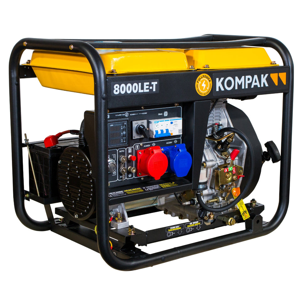 PRO-KOMPAK Full Power 8kVA Diesel Stromaggregat K8000LE-T 230 & 400 V mit Räderset