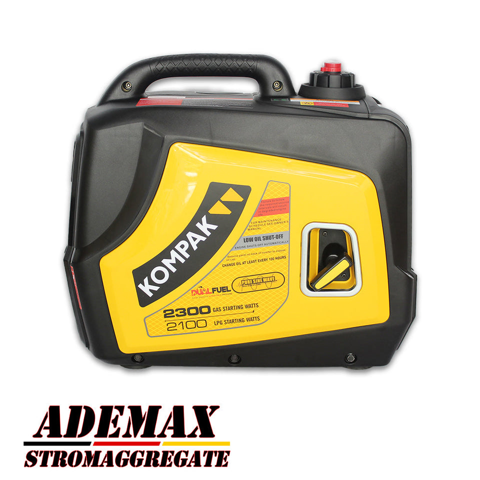 KOMPAK Inverter 2.300W Gas & Benzin KGG20Ei-DF Dual Fuel Stromerzeuger 230V