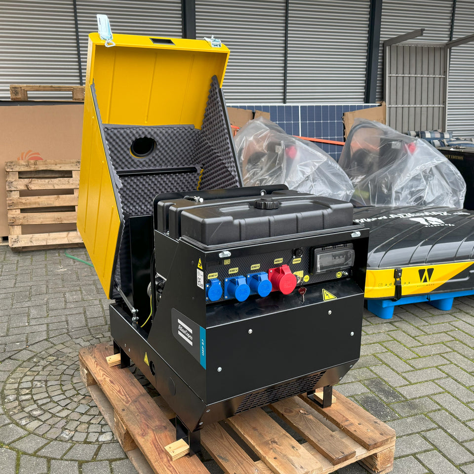 6,9kVA Atlas Copco Diesel Stromaggregat QEP S7 230 & 400 V