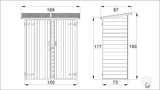 Gartenschrank - Abmessungen: 150 x 73 x 190 cm (L x B x H)