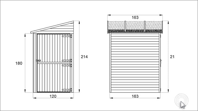 Anbauschrank - Abmessungen: 120 x 150 x 214 cm (L x B x H)