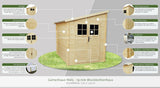 Gartenhaus Wels - 2,65 x 1,90 Meter aus 19 mm Blockbohlenhaus