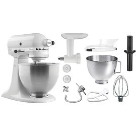 Küchenmaschine KitchenAid 5K45SSEWH weiß mit Zubehör
