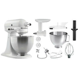 Küchenmaschine KitchenAid 5K45SSEWH weiß mit Zubehör