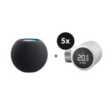 Apple HomePod Mini + tado° X Smartes Heizkörper-Thermostat - 5er-Set
