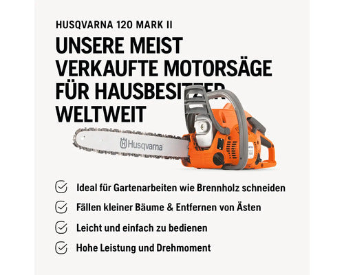 Benzin Kettensäge Husqvarna 120 Mark II 14" 3/8", 36 cm 1,4 kW