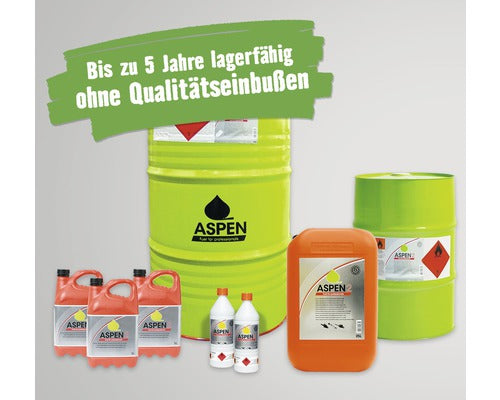 Alkylatbenzin ASPEN 2-Takt fertig gem. 5 L für Gartenmaschinen und Forstgeräte