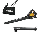 Akku-Laubbläser/Laubsauger WORX 40V (2 x 20V) 3-in-1 335 km/h / 35 L WG583E.9, ohne Akku und Ladegerät