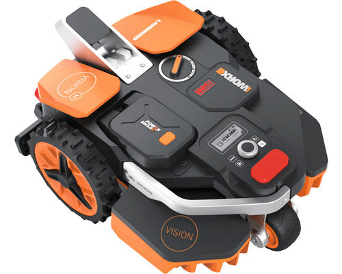 Akku-Mähroboter WORX 20V Landroid Vision M600 18cm/600m² inkl. 2Ah Akku und Ladestation, AI Rasenmäher Roboter ohne Begrenzungskabel (WLAN & Bluetooth, aktive Hindernisvermeidung mit KI-Technologie, Igelschutz)