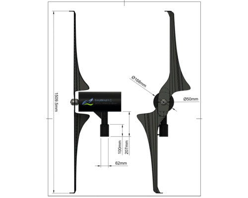 Mikrowindkraftanlage SkyWind NG 230V 600 W