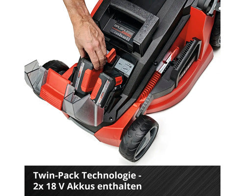 Akku Rasenmäher EINHELL Power-X-Change GE-CM 43 Li M inkl.Mulchkit 2x18V (36V)/4 Ah Akkus und 2 Ladegeräte
