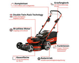 Akku Rasenmäher Einhell Power-X-Change GP-CM 36/47 S HW 2x18V Li inkl. 4 Akkus 18V, 4 Ah und 2 Ladegeräte