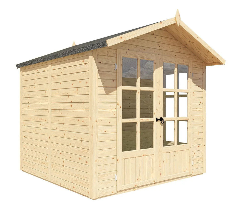 Gartenhaus Gauting 01 inkl. Fußboden, Naturbelassen - 19 mm Elementgartenhaus, Grundfläche: 4,20 m², Satteldach