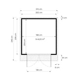 Gartenhaus Gauting 01 inkl. Fußboden, Naturbelassen - 19 mm Elementgartenhaus, Grundfläche: 4,20 m², Satteldach