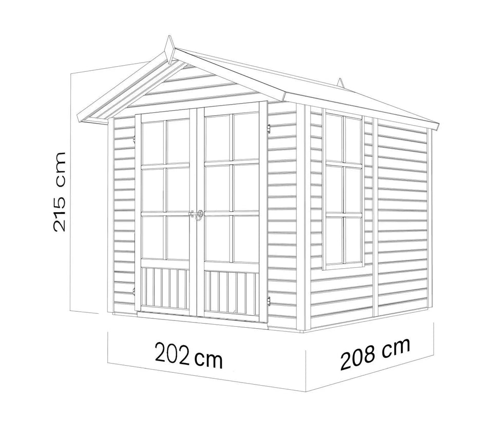 Gartenhaus Gauting 01 inkl. Fußboden, Naturbelassen - 19 mm Elementgartenhaus, Grundfläche: 4,20 m², Satteldach