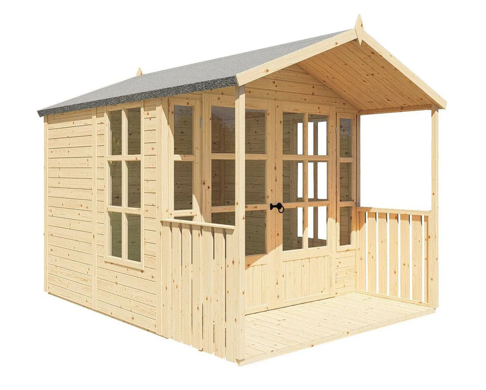 Gartenhaus Koblenz 01 inkl. Fußboden, Naturbelassen - 19 mm Elementgartenhaus, Nutzfläche: 5,9 m²