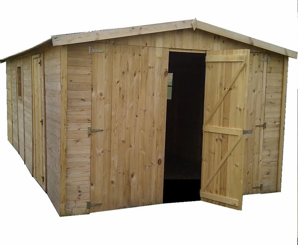 Holzgarage aus vorgefertigten Elementen G19a - H222xL616xB324