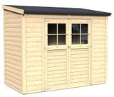 Gartenhaus Dresden 01 inkl. Fußboden, Naturbelassen - 14 mm Elementgartenhaus, Nutzfläche: 2,10 m², Pultdach