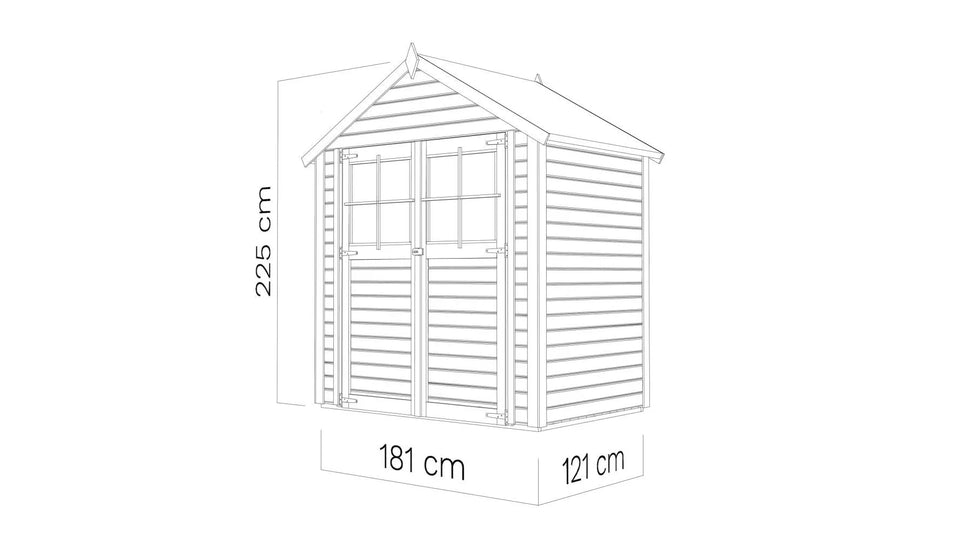 Gartenhaus Münster 01 inkl. Fußboden, Naturbelassen - 19 mm Elementgartenhaus, Nutzfläche: 2,19 m²