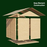 Gartenhaus Münster 01 inkl. Fußboden, Naturbelassen - 19 mm Elementgartenhaus, Nutzfläche: 2,19 m²
