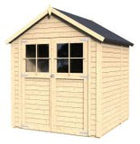 Blockbohlen Gartenhaus Genf mit Satteldach - L: 400 cm x B: 300 cm - inkl. Dachpappe