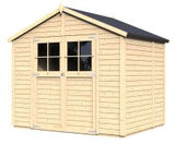 Gartenhaus Dresden 01 inkl. Fußboden, Naturbelassen - 14 mm Elementgartenhaus, Nutzfläche: 2,10 m², Pultdach