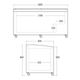 Supermarkttruhe hagsfeld 700 umschaltbare Kühltruhe-Tiefkühltruhe