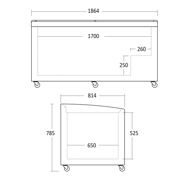 Supermarkt Kopftruhe hagsfeld 600 umschaltbare Kühltruhe-Tiefkühltruhe