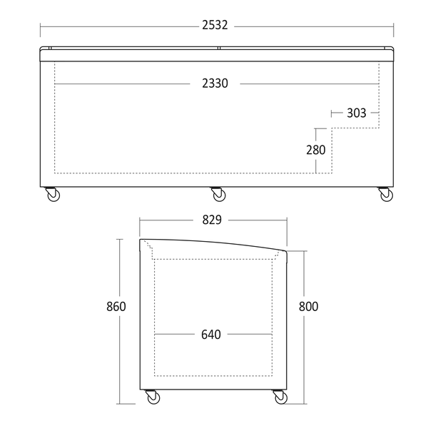Supermarkttruhe hagsfeld900 umschaltbare Kühltruhe-Tiefkühltruhe
