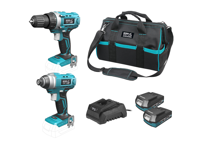 Werkzeugset 18V Dedra SAS+ All DED7014 2x2.0Ah