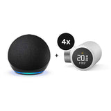 Amazon Echo Dot (5th Gen.) + tado° X Smartes Heizkörper-Thermostat - 4er-Set