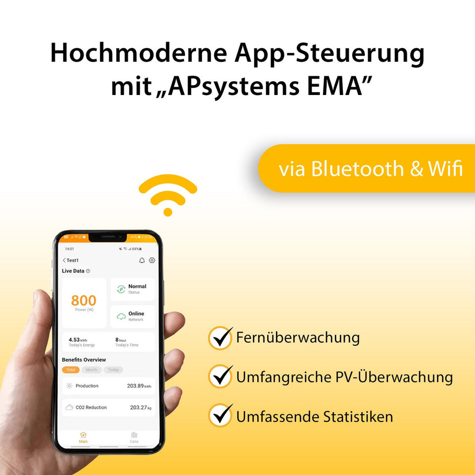 VALE Balkonkraftwerk Komplettset AiO, 830 Wp, inkl. Halterung