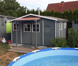 Elementgartenhaus Aachen mit Satteldach - L: 500 cm x B: 400 cm - inkl. Dachpappe