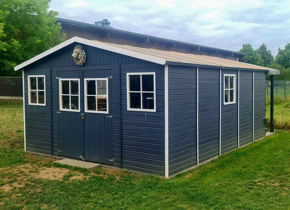 Elementgartenhaus Aachen mit Satteldach - L: 500 cm x B: 400 cm - inkl. Dachpappe