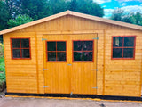 Elementgartenhaus Aachen mit Satteldach - L: 500 cm x B: 400 cm - inkl. Dachpappe