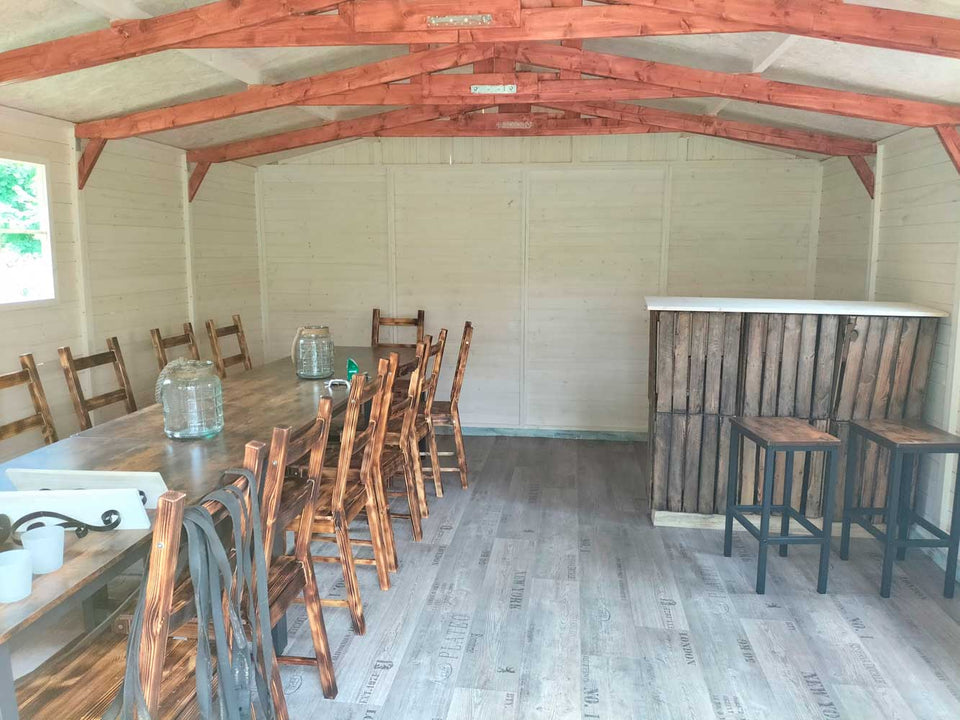 Elementgartenhaus Aachen mit Satteldach - L: 500 cm x B: 400 cm - inkl. Dachpappe