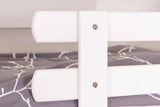 Stockbett für Erwachsene "Easy Premium Line" K18/h inkl. Liegeplatz und 2 Abdeckblenden, Kopfteil mit Löchern, Buche Vollholz massiv Weiß - Liegefläche: 90 x 200 cm, teilbar