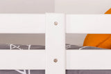 Stockbett für Erwachsene "Easy Premium Line" K18/h inkl. Liegeplatz und 2 Abdeckblenden, Kopfteil mit Löchern, Buche Vollholz massiv Weiß - Liegefläche: 90 x 200 cm, teilbar