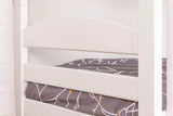 Stockbett für Erwachsene "Easy Premium Line" K18/h inkl. Liegeplatz und 2 Abdeckblenden, Kopfteil mit Löchern, Buche Vollholz massiv Weiß - Liegefläche: 90 x 200 cm, teilbar