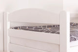 Stockbett für Erwachsene "Easy Premium Line" K18/h inkl. Liegeplatz und 2 Abdeckblenden, Kopfteil mit Löchern, Buche Vollholz massiv Weiß - Liegefläche: 90 x 200 cm, teilbar