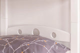 Stockbett für Erwachsene "Easy Premium Line" K18/h inkl. Liegeplatz und 2 Abdeckblenden, Kopfteil mit Löchern, Buche Vollholz massiv Weiß - Liegefläche: 90 x 200 cm, teilbar